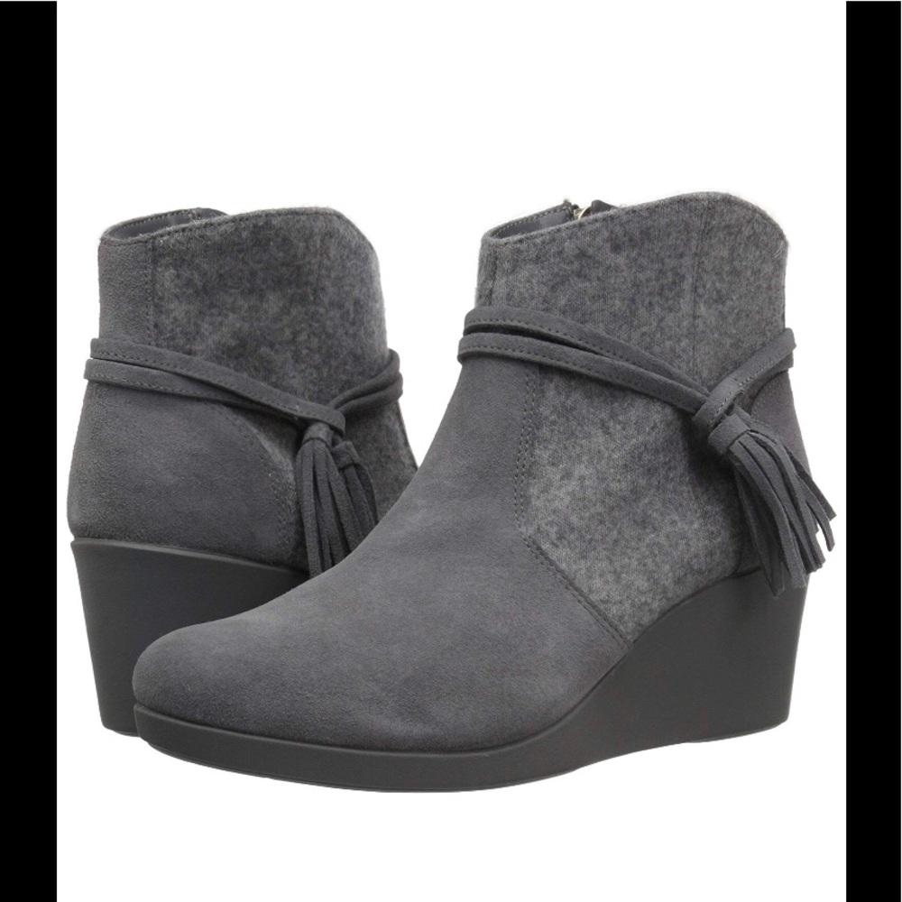 Women’s Leigh suede mix wedge ankle bootie